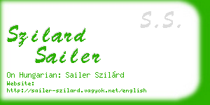 szilard sailer business card